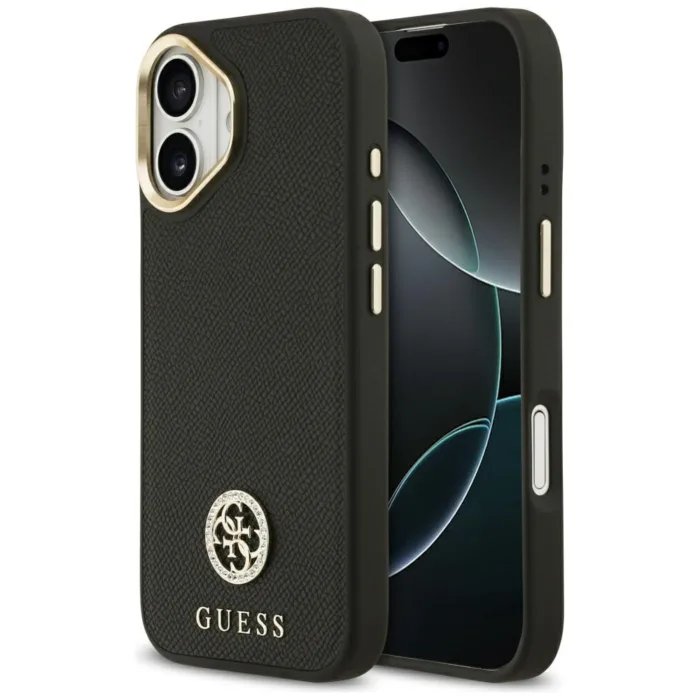Guess Grained Strass Logo MagSafe telefontok fekete - iPhone 17