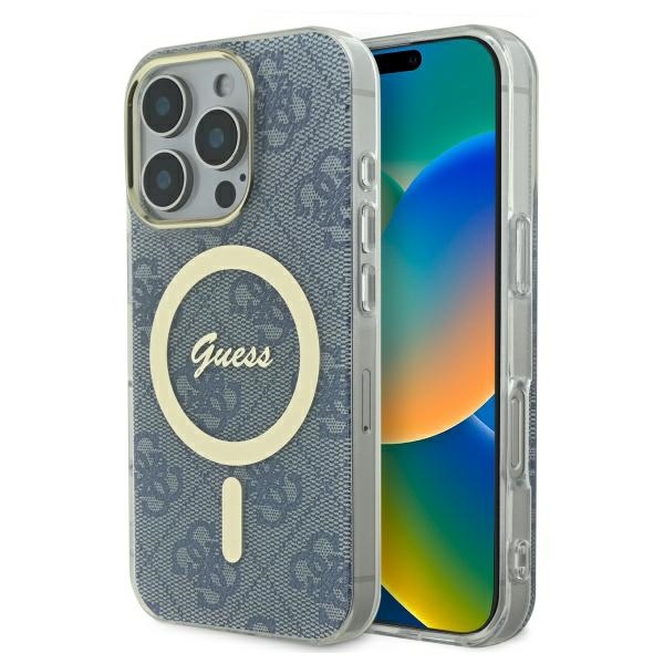 Guess IML 4G MagSafe telefontok kék - iPhone 16 Pro Max
