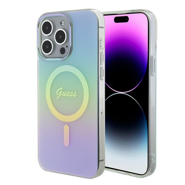 Guess IML Iridescent MagSafe telefontok kék - iPhone 15 Pro Max