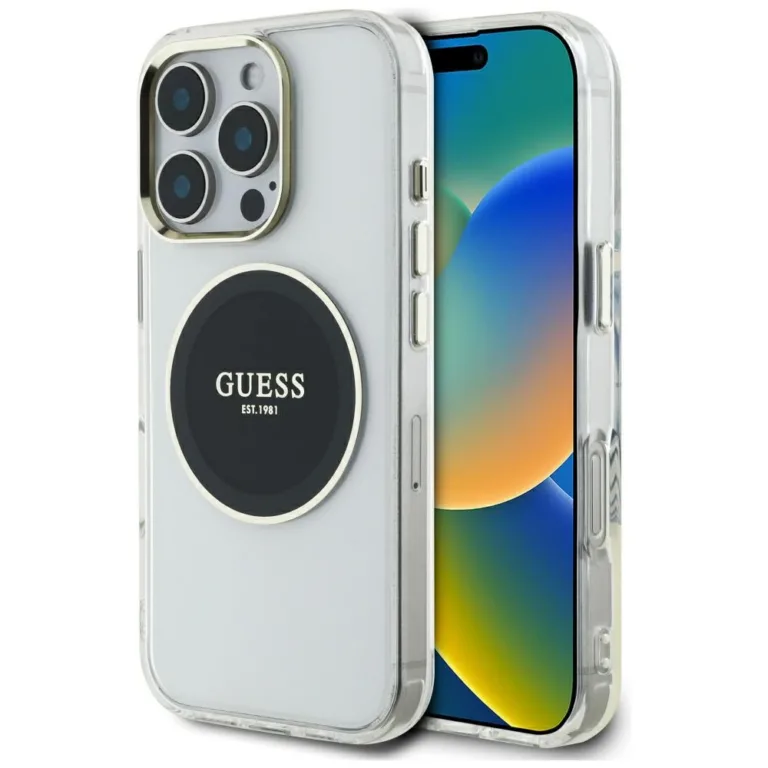 Guess IML Metal Colored MagSafe telefontok fekete - iPhone 16 Pro Max