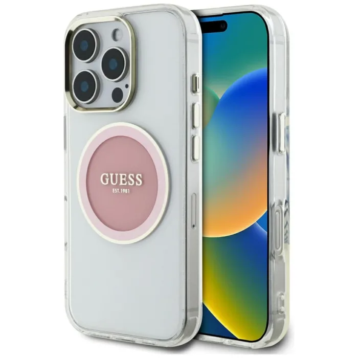 Guess IML Metal Colored MagSafe telefontok rózsaszín - iPhone 16 Pro