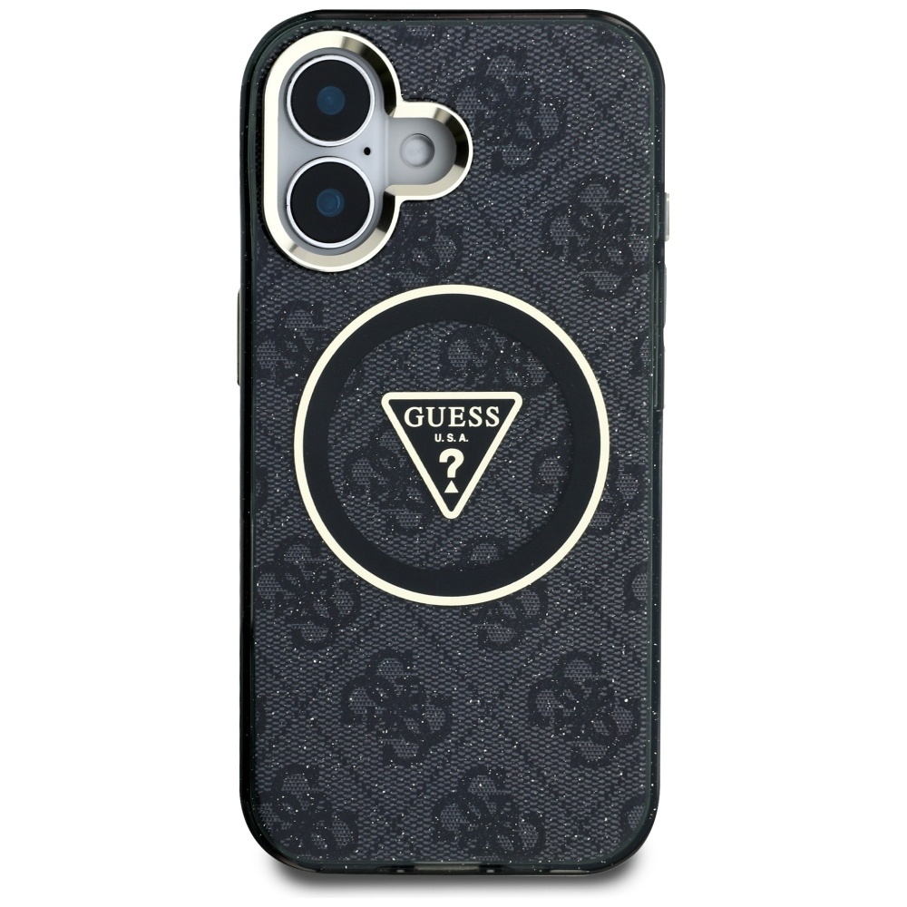 Guess-IML-Metal-Glitter-4G-Circle-Triangle-telefontok-fekete-iPhone-16-2