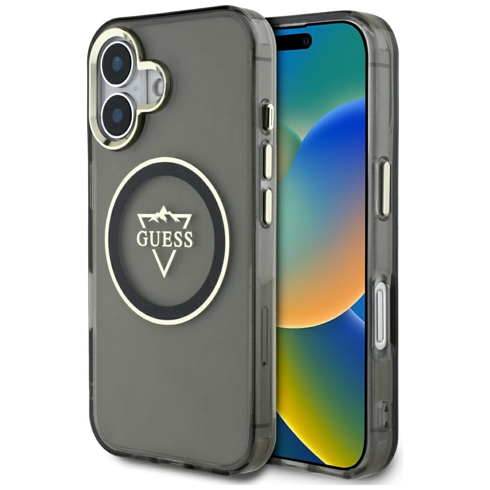 Guess IML Metal Mountain Logo MagSafe telefontok fekete - iPhone 16 Guess IML Metal Mountain Logo MagSafe telefontok fekete - iPhone 16