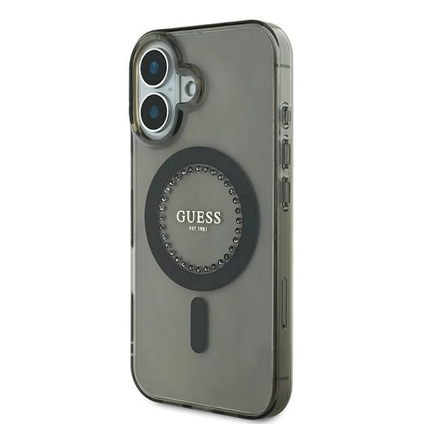 Guess-IML-Rhinestones-MagSafe-telefontok-fekete-iPhone-16-Plus-1