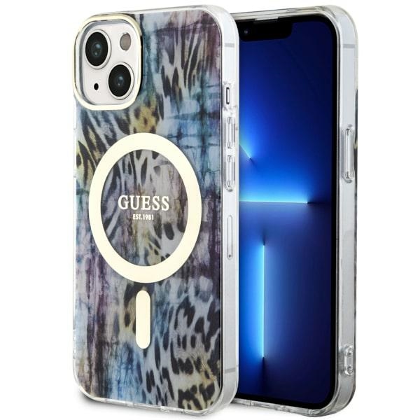 Guess Leopard MagSafe telefontok kék - iPhone 14