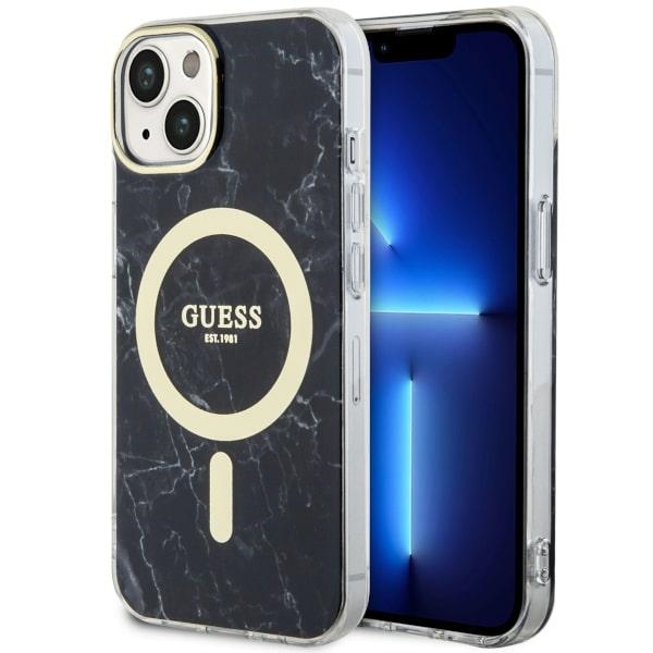 Guess Marble MagSafe telefontok fekete - iPhone 14 Plus