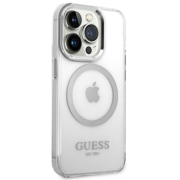Guess-Metal-Outline-MagSafe-telefontok-ezustatlatszo-iPhone-14-Pro-3