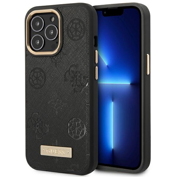 Guess Peony Logo Plate MagSafe telefontok fekete - iPhone 14 Pro Max