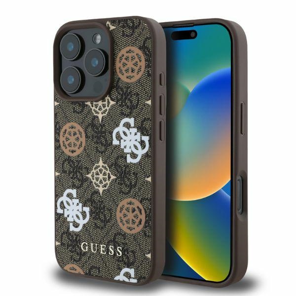 Guess Peony On 4G Background MagSafe telefontok barna - iPhone 16 Pro