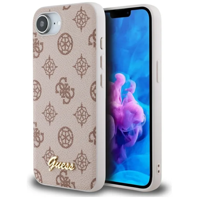 Guess Peony Script Logo MagSafe telefontok barna - iPhone 16e