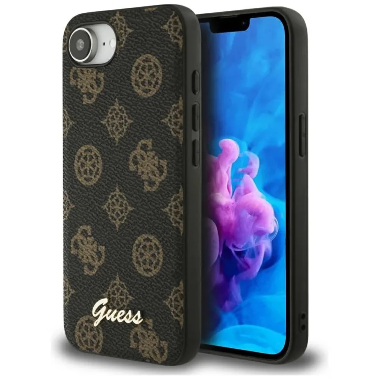 Guess Peony Script Logo MagSafe telefontok fekete - iPhone 16e