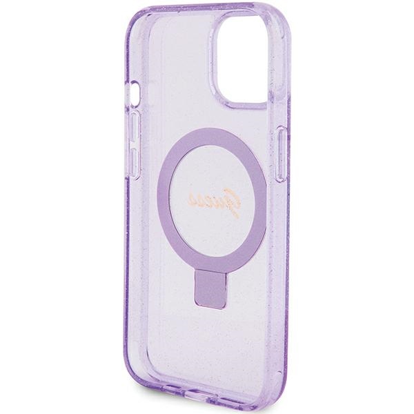 Guess-Ring-Stand-Script-Glitter-MagSafe-telefontok-viola-iPhone-15-Plus-iPhone-14-Plus-6