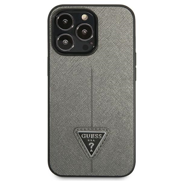Guess-Saffiano-Triangle-Logo-telefontok-ezust-iPhone-14-Pro-Max-2