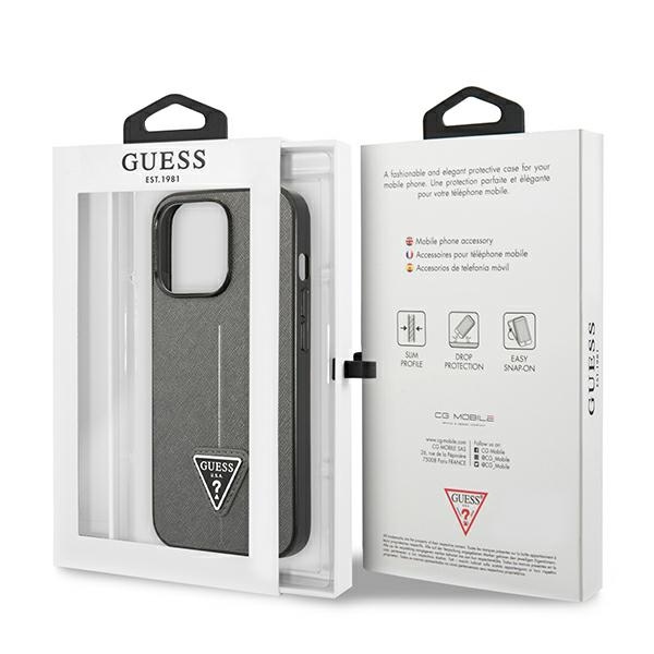 Guess-Saffiano-Triangle-Logo-telefontok-ezust-iPhone-14-Pro-Max-7