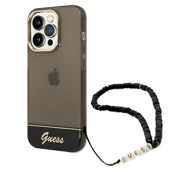 Guess Translucent Pearl Strap telefontok fekete - iPhone 14 Pro