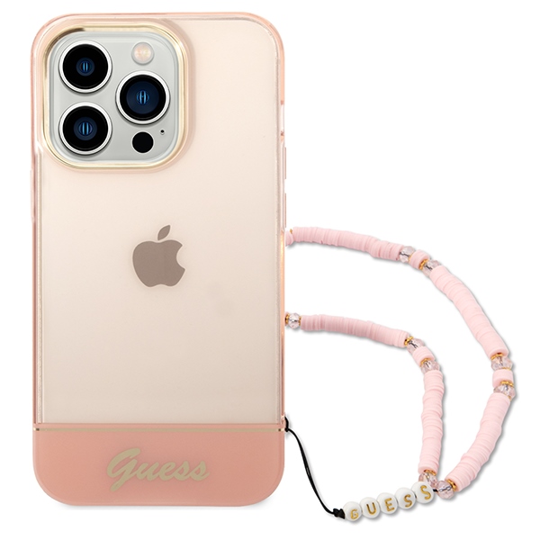Guess-Translucent-Pearl-Strap-telefontok-rozsaszin-iPhone-14-Pro-Max-1