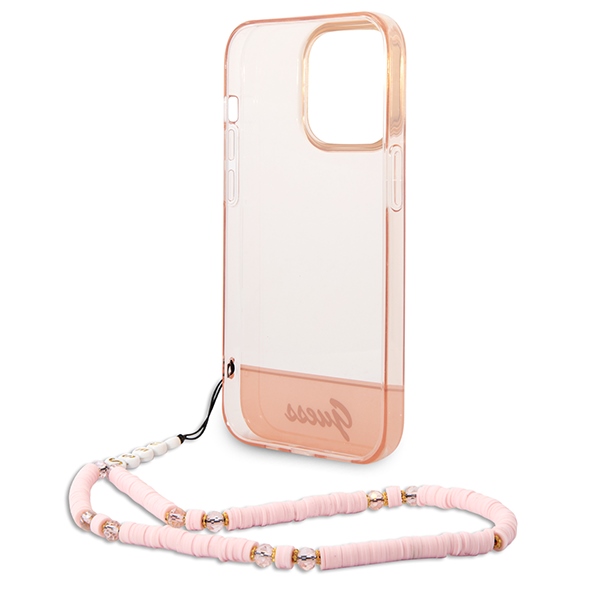 Guess-Translucent-Pearl-Strap-telefontok-rozsaszin-iPhone-14-Pro-Max-5