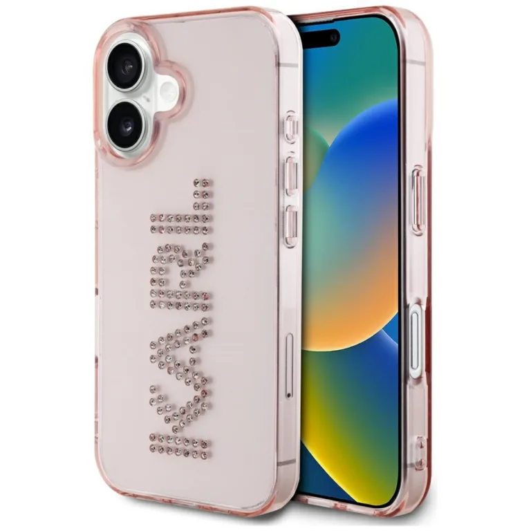 IML Rhinestones Logo telefontok rózsaszín - iPhone 16