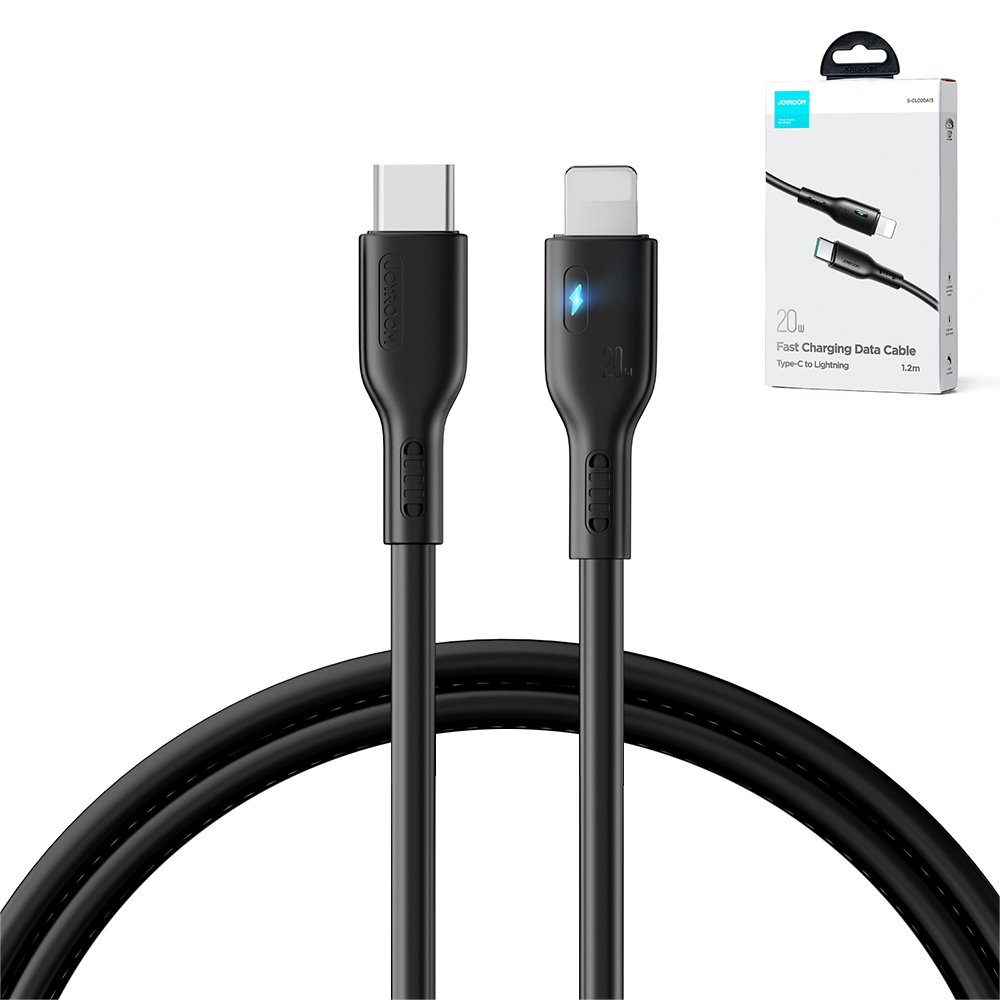 Joyroom-Premium-A13-Lightning-USB-C-kabel-20W-1.2-m-–-fekete-2