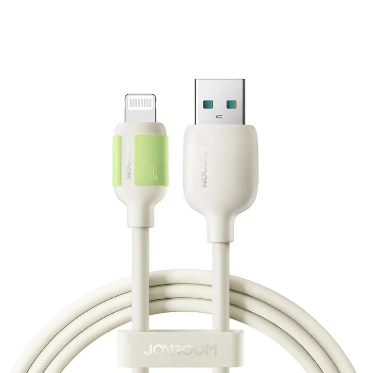 Joyroom S-A53 USB-A / Lightning kábel 3A fluoreszkáló véggel 1.2 m – bézs