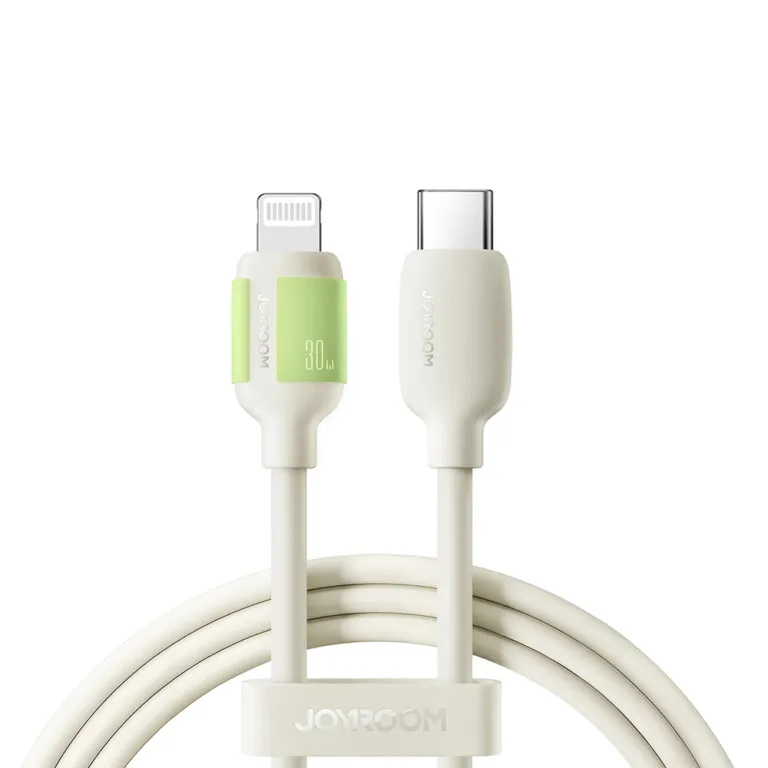 Joyroom S-A53 USB-C / Lightning kábel 30W fluoreszkáló véggel 2 m – bézs