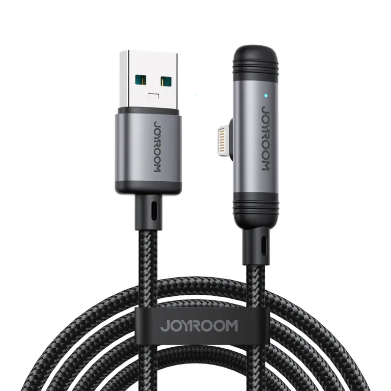 Joyroom S-A56 EnjoyX Series 90° USB-A / Lightning kábel 3A 1.2 m – fekete