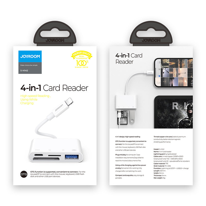 Joyroom-S-H142-Lightning-OTG-HUB-–-USB-A-3.2-Lightning-SD-TF-kartyaolvaso-–-feher-4
