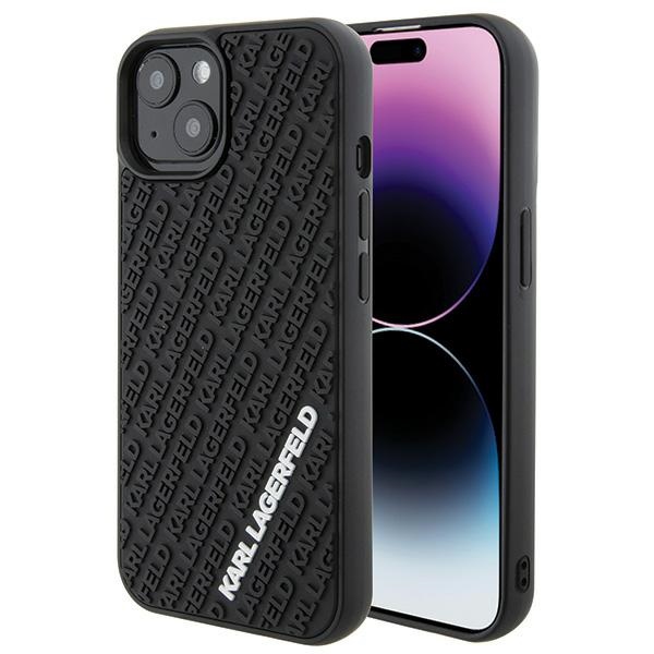 Karl Lagerfeld 3D Rubber Multi Logo telefontok fekete - iPhone 15