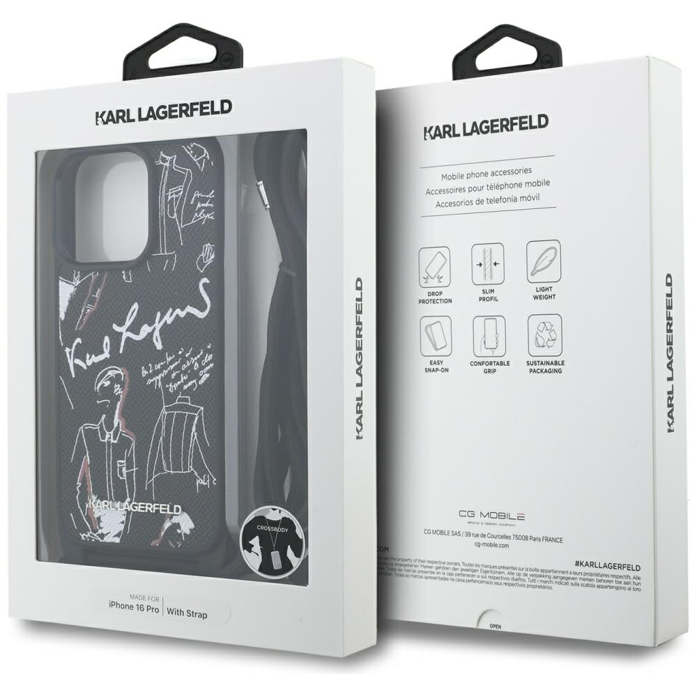 Karl-Lagerfeld-Crossbody-Grained-Pattern-Logo-telefontok-fekete-iPhone-16-Pro-6