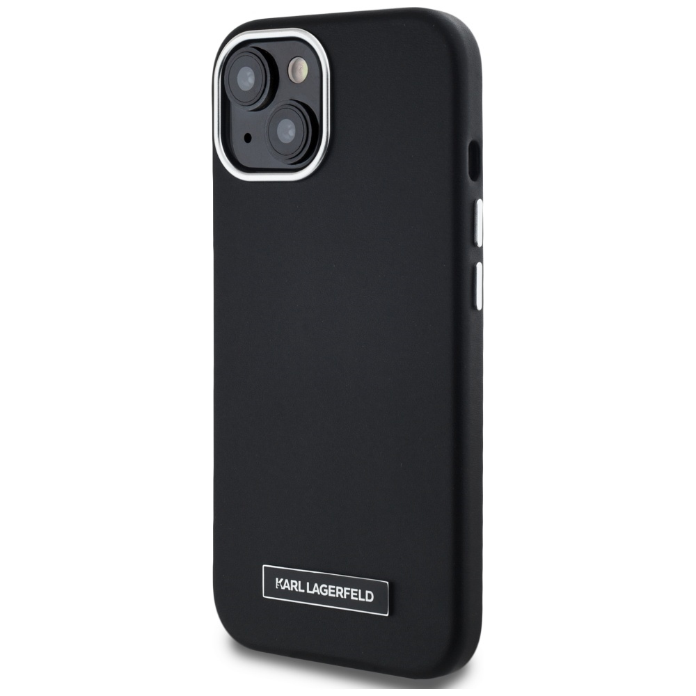 Karl-Lagerfeld-FW-Metal-Plate-MagSafe-telefontok-fekete-iPhone-15-1