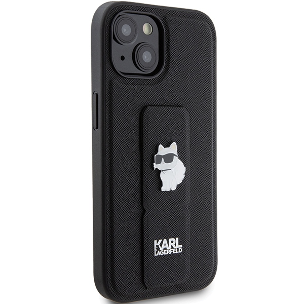 Karl-Lagerfeld-Gripstand-Saffiano-Choupette-Pins-telefontok-fekete-iPhone-15-Plus-iPhone-14-Plus-3