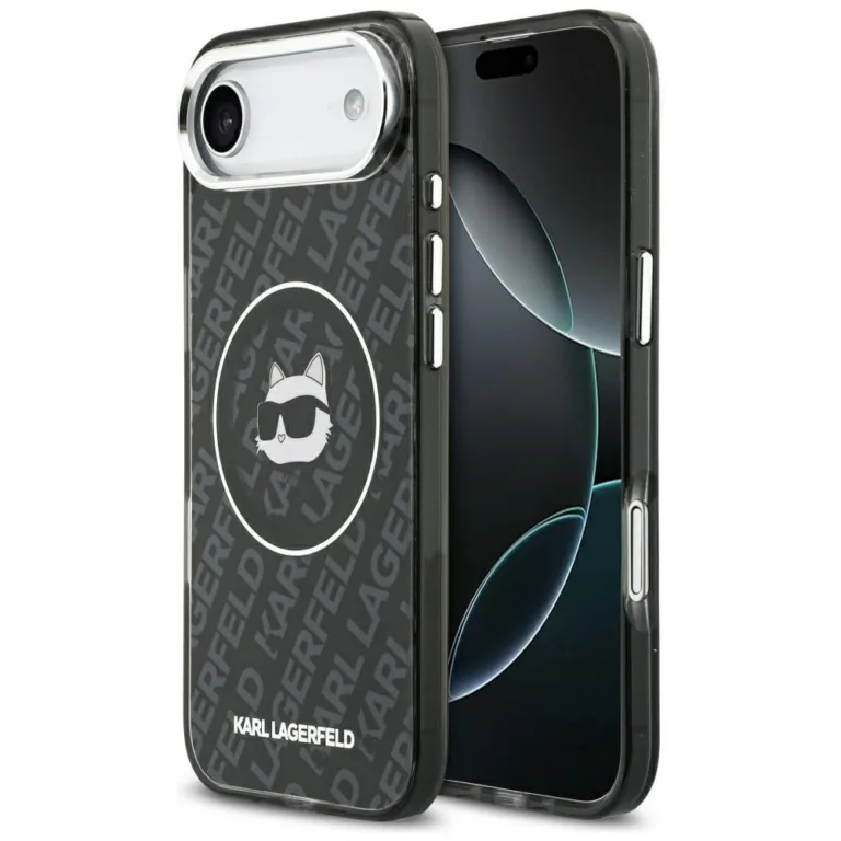 Karl Lagerfeld IML Choupette Head Logo MagSafe tok iPhone 17 Air – fekete