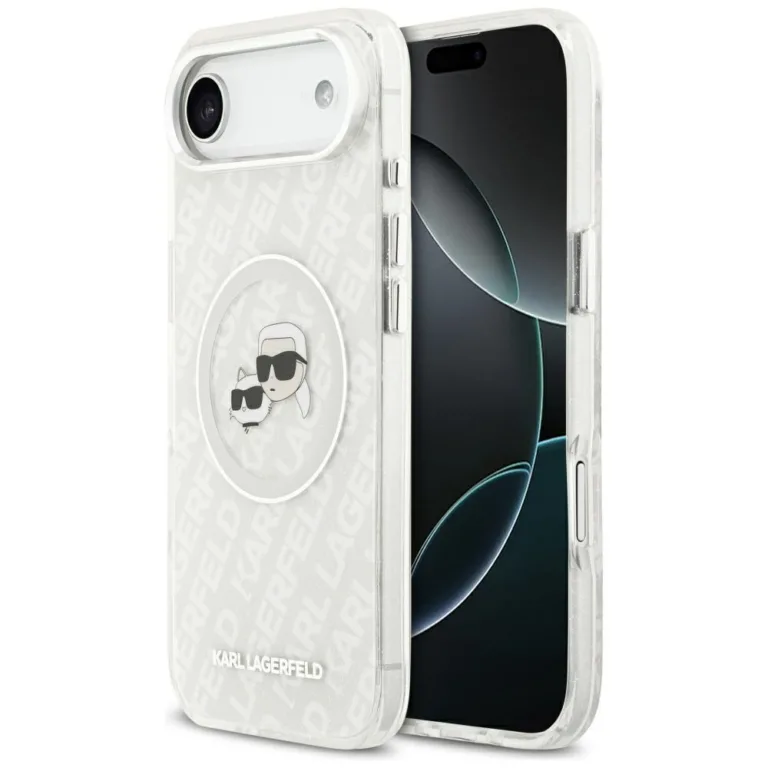Karl Lagerfeld IML Glitter Karl&Choupette Heads Logo MagSafe telefontok szürke - iPhone 17 Air
