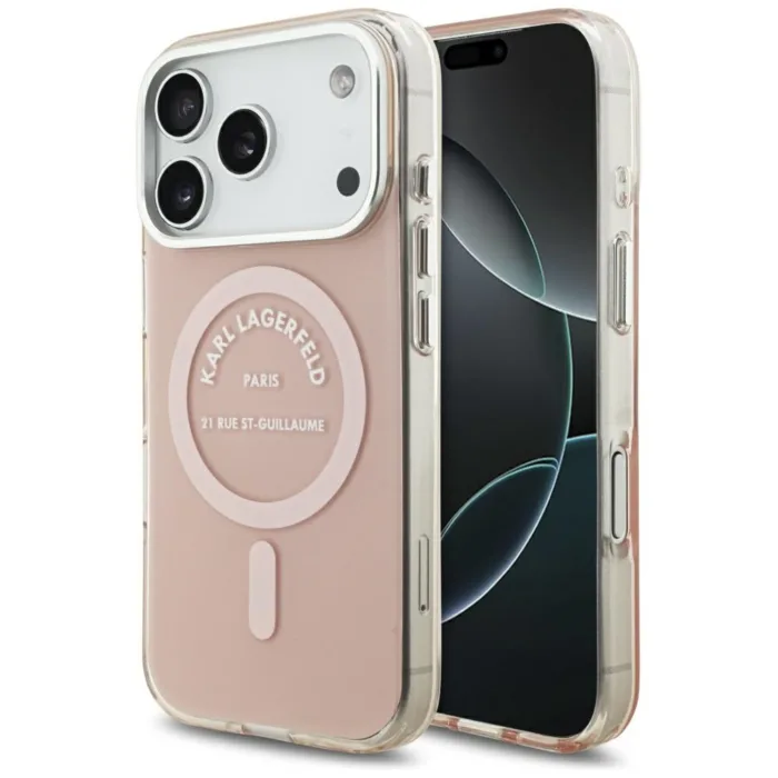 Karl Lagerfeld IML Karl RSG Logo MagSafe telefontok rózsaszín - iPhone 17 Pro