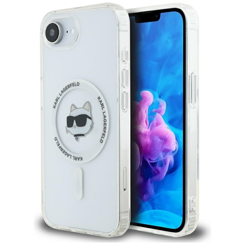 Karl Lagerfeld IML Metal Choupette Head MagSafe telefontok fehér - iPhone 16e Karl Lagerfeld IML Metal Choupette Head MagSafe telefontok fehér - iPhone 16e