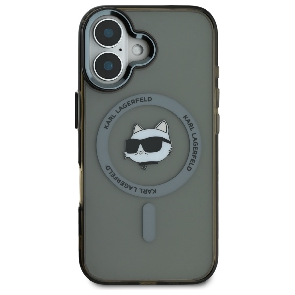 Karl-Lagerfeld-IML-Metal-Choupette-Head-MagSafe-telefontok-fekete-iPhone-16-Plus-2