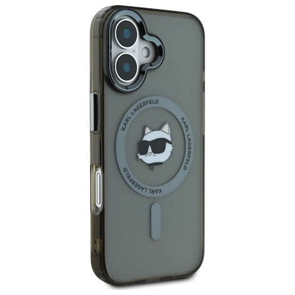 Karl-Lagerfeld-IML-Metal-Choupette-Head-MagSafe-telefontok-fekete-iPhone-16-Plus-3