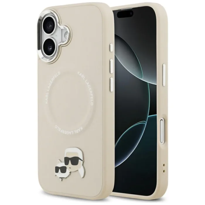 Karl Lagerfeld Karl & Choupette Pins MagSafe telefontok bézs - iPhone 17