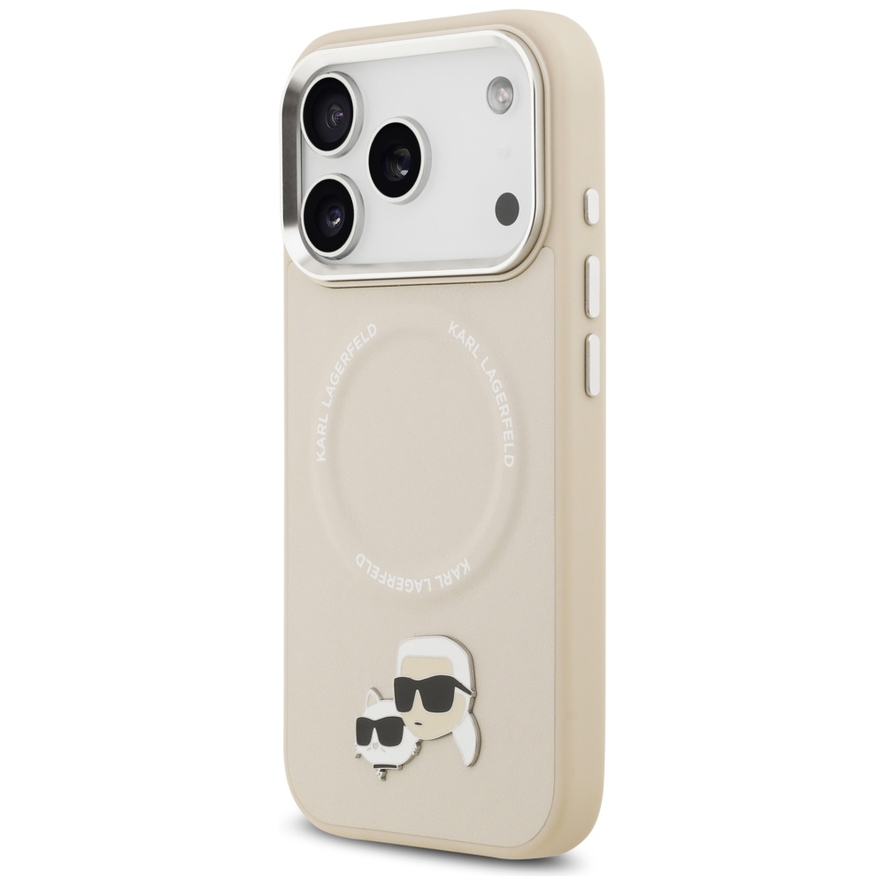 Karl-Lagerfeld-Karl-Choupette-Pins-MagSafe-telefontok-bezs-iPhone-17-Pro-Max-1