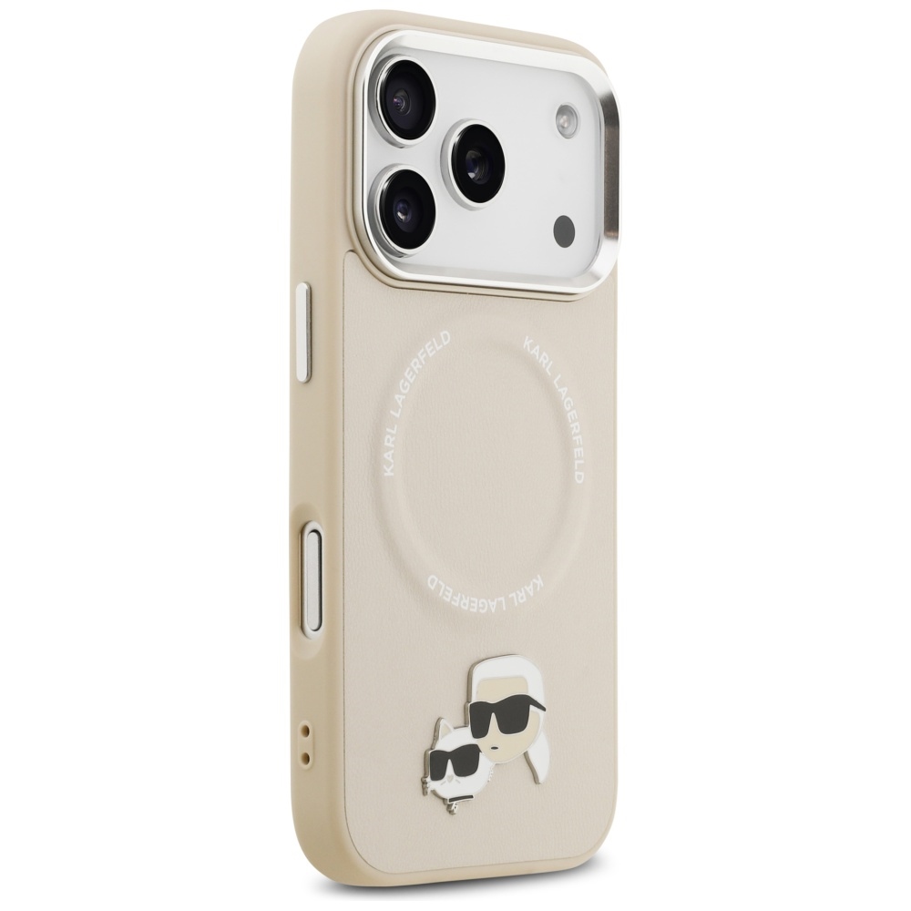 Karl-Lagerfeld-Karl-Choupette-Pins-MagSafe-telefontok-bezs-iPhone-17-Pro-Max-3
