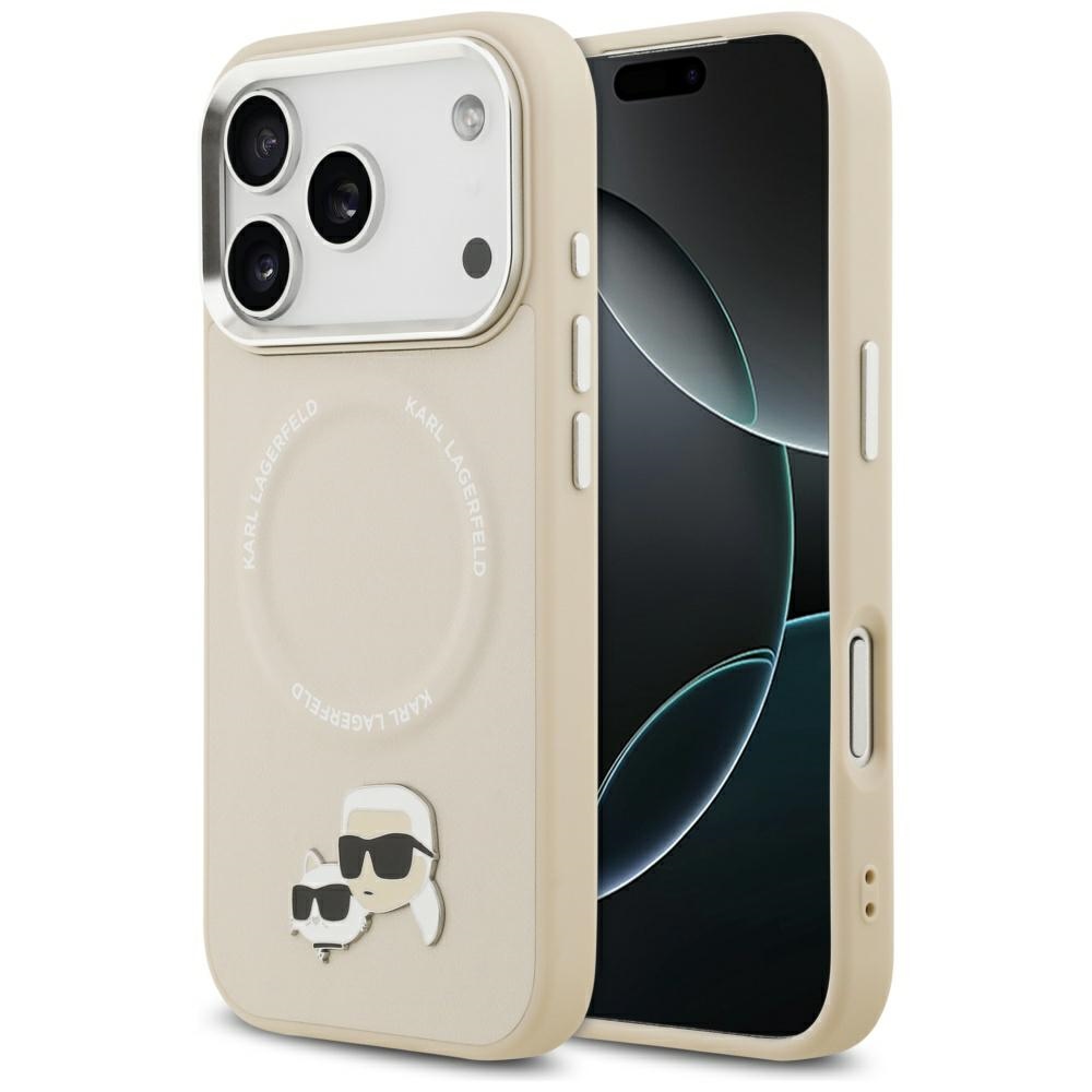 Karl Lagerfeld Karl & Choupette Pins MagSafe telefontok bézs - iPhone 17 Pro Max Karl Lagerfeld Karl & Choupette Pins MagSafe telefontok bézs - iPhone 17 Pro Max