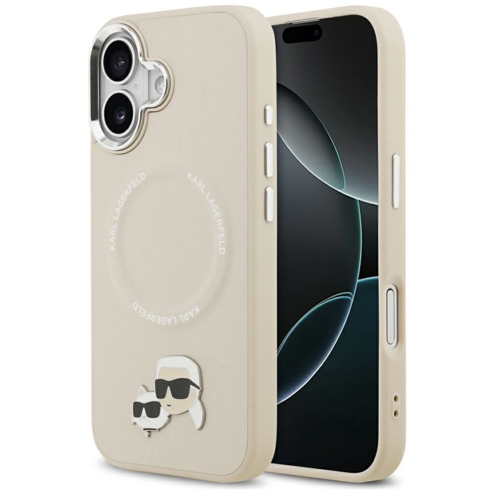 Karl Lagerfeld Karl & Choupette Pins MagSafe telefontok bézs - iPhone 17 Karl Lagerfeld Karl & Choupette Pins MagSafe telefontok bézs - iPhone 17