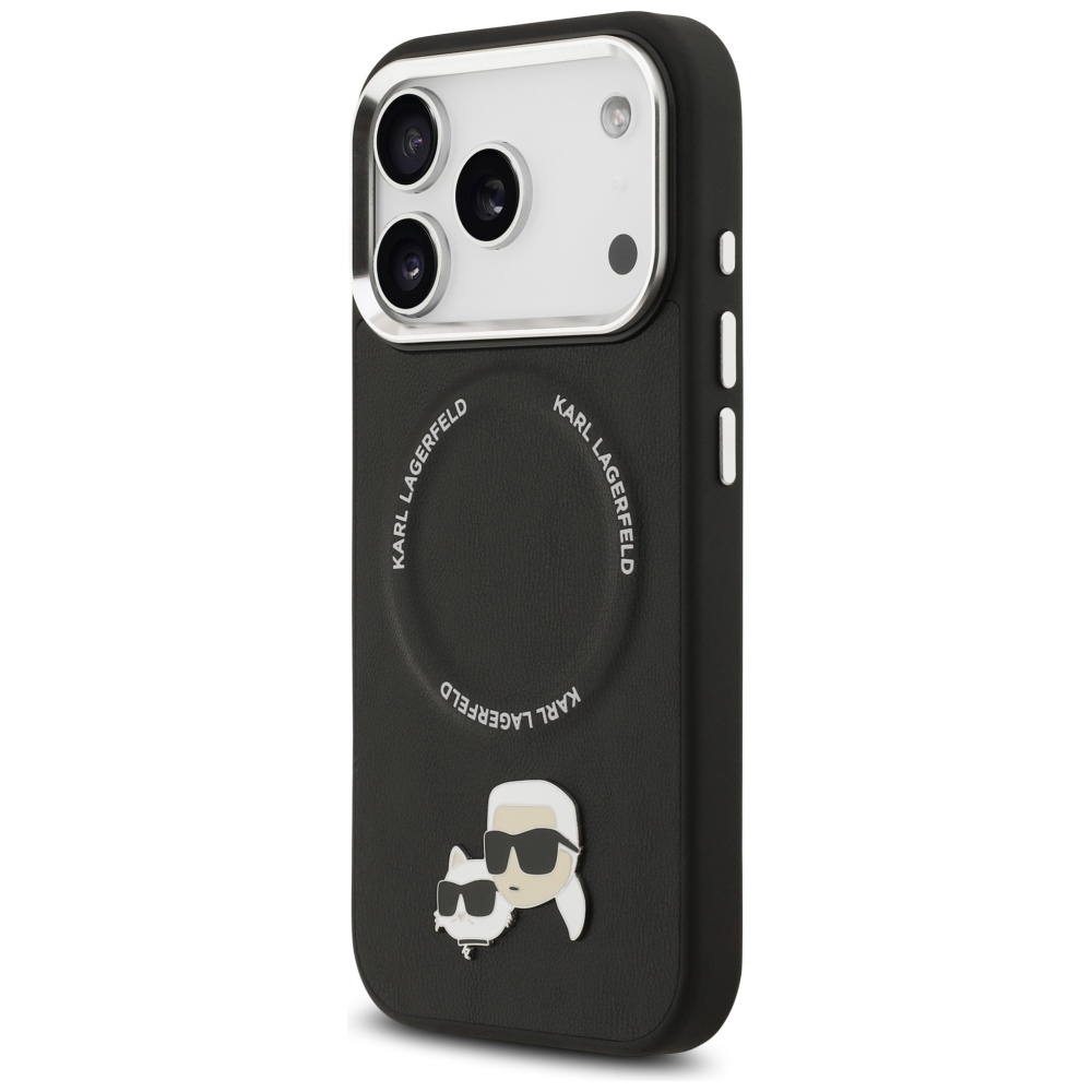 Karl-Lagerfeld-Karl-Choupette-Pins-MagSafe-telefontok-fekete-iPhone-17-Pro-1