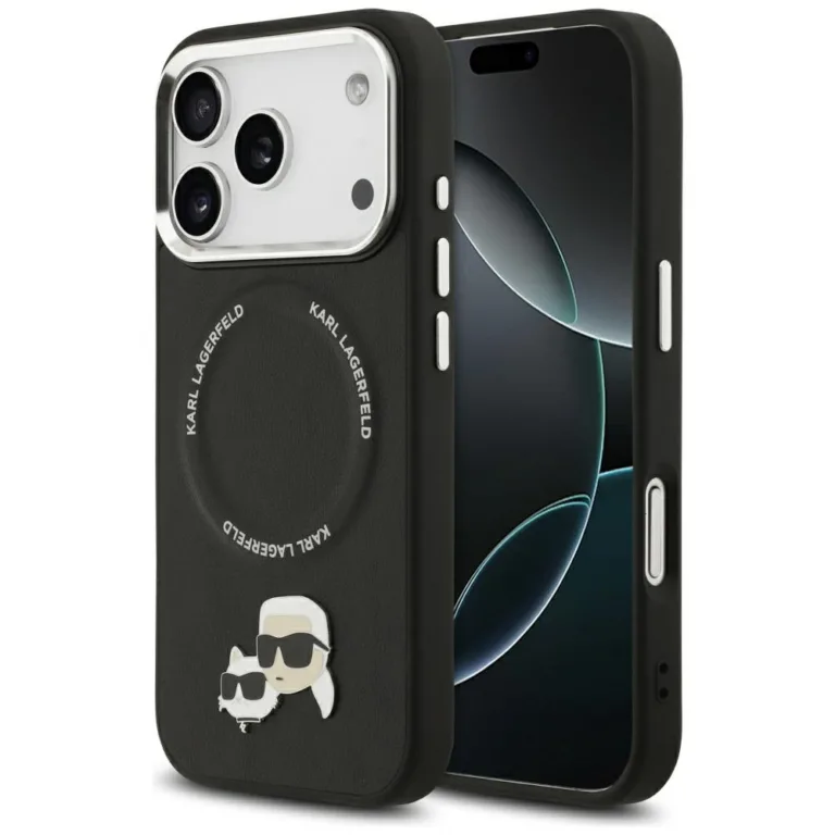 Karl Lagerfeld Karl & Choupette Pins MagSafe telefontok fekete - iPhone 17 Pro