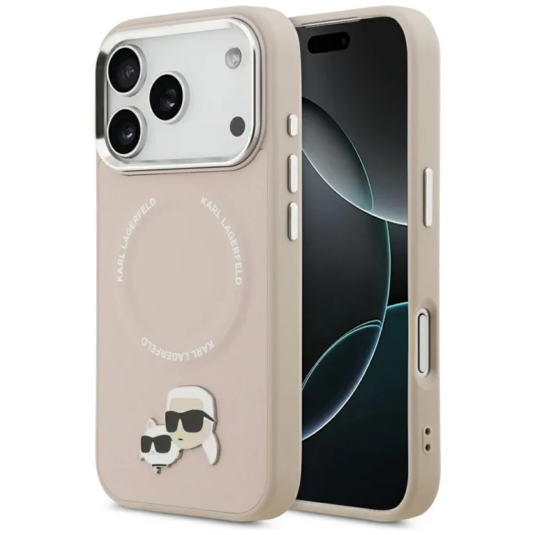 Karl Lagerfeld Karl & Choupette Pins MagSafe telefontok rózsaszín - iPhone 17 Pro