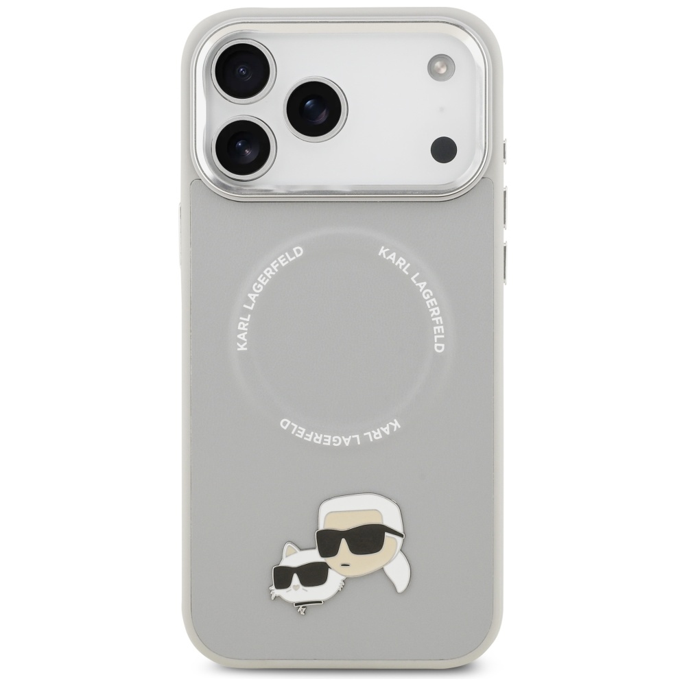Karl-Lagerfeld-Karl-Choupette-Pins-MagSafe-telefontok-szurke-iPhone-17-Pro-Max-2
