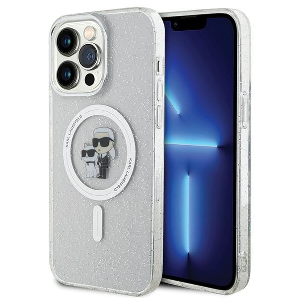 Karl Lagerfeld Karl&Choupette Glitter MagSafe telefontok átlátszó - iPhone 14 Pro Max