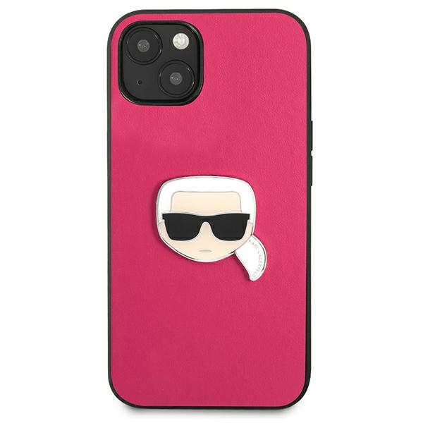 Karl-Lagerfeld-Leather-Ikonik-Karls-Head-Metal-telefontok-rozsaszin-iPhone-13-mini-2
