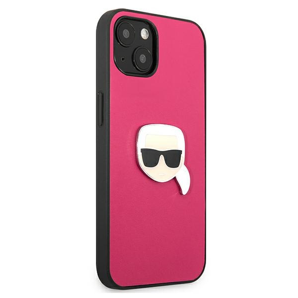 Karl-Lagerfeld-Leather-Ikonik-Karls-Head-Metal-telefontok-rozsaszin-iPhone-13-mini-3