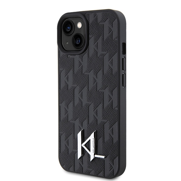 Karl-Lagerfeld-Leather-Monogram-Hot-Stamp-Metal-Logo-telefontok-fekete-iPhone-15-iPhone-14-iPhone-13-1